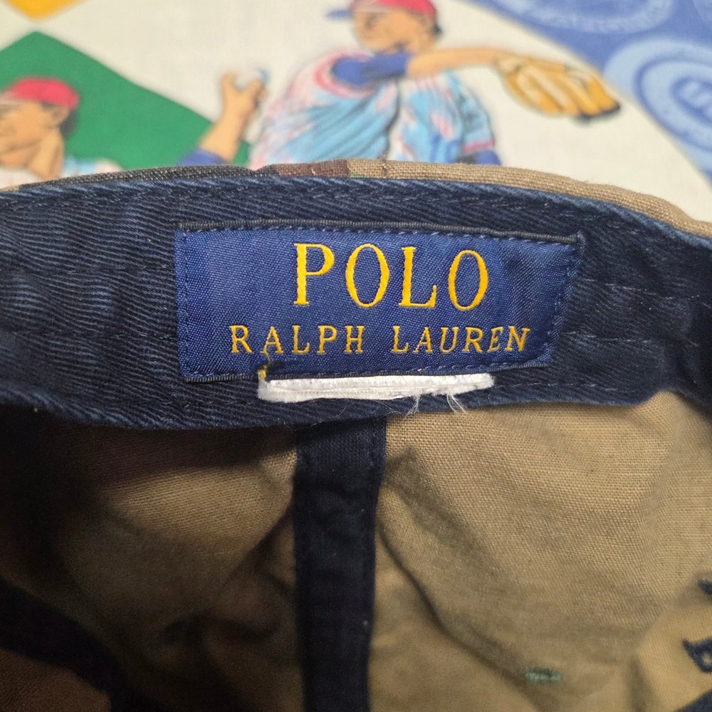 Polo Ralph Lauren Hat Mens Big Pony Camo American Flag Cap Adjustable Strapback - Picture 5 of 10